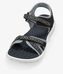 Bosanova Sandales De Sport | Sandales de sport grises en tissu avec fermeture automatique