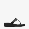 Bosanova Sandales Compensées | Tongs | Sandales doigt noir avec diamants