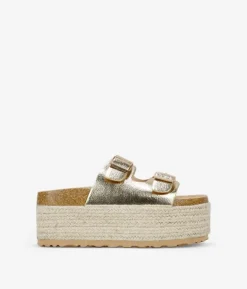Bosanova Sandales Spartiates | Sandales Plateformes | Sandales dorées à plateforme en sparte