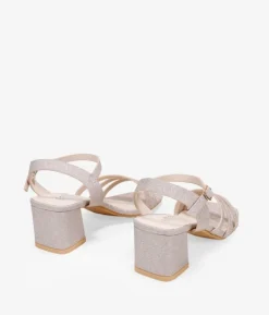 Bosanova Sandales À Talons | Chaussures De Fête | Sandales dorées à talons larges