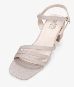 Bosanova Sandales À Talons | Chaussures De Fête | Sandales dorées à talons larges
