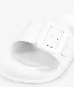 Bosanova Tongs | Sandales Plates | Sandales en caoutchouc blanc avec boucle