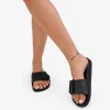Bosanova Tongs | Sandales Plates | Sandales en caoutchouc noir avec boucle