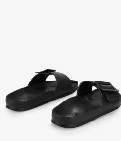 Bosanova Tongs | Sandales Plates | Sandales en caoutchouc noir avec boucle
