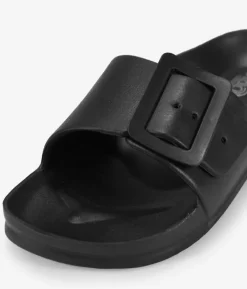 Bosanova Tongs | Sandales Plates | Sandales en caoutchouc noir avec boucle