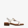 Bosanova Sandales Plates | Sandales À Talons | Sandales en cuir beige à petit talon