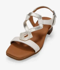 Bosanova Sandales Plates | Sandales À Talons | Sandales en cuir beige à petit talon