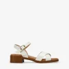 Bosanova Sandales Plates | Sandales À Talons | Sandales en cuir beige avec talon et boucle