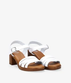 Bosanova Sandales À Talons | Chaussures En Cuir | Sandales en cuir blanc à talon
