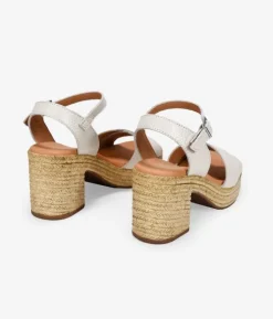 Bosanova Sandales Spartiates | Sandales À Talons | Sandales en cuir blanc à talon effet sparte
