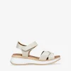 Bosanova Sandales Compensées | Sandales De Sport | Sandales en cuir blanc avec semelle compensée et plateforme
