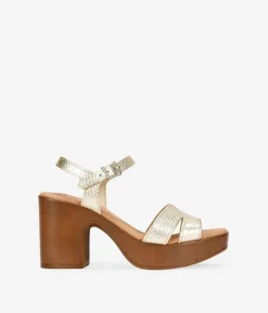 Bosanova Sandales À Talons | Chaussures En Cuir | Sandales en cuir doré à talon