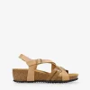 Bosanova Sandales Compensées | Sandales en cuir marron à brides croisées