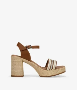 Bosanova Sandales À Talons | Chaussures En Cuir | Sandales en cuir marron à talon effet sparte