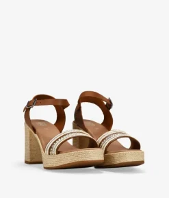 Bosanova Sandales À Talons | Chaussures En Cuir | Sandales en cuir marron à talon effet sparte