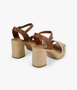 Bosanova Sandales À Talons | Chaussures En Cuir | Sandales en cuir marron à talon effet sparte