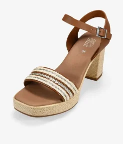 Bosanova Sandales À Talons | Chaussures En Cuir | Sandales en cuir marron à talon effet sparte