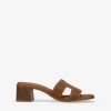 Bosanova Sandales À Talons | Chaussures En Cuir | Sandales en cuir marron avec talon effet bois