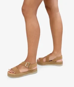 Bosanova Sandales Spartiates | Sandales Plateformes | Sandales en cuir marron avec boucle