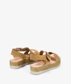 Bosanova Sandales Spartiates | Sandales Plateformes | Sandales en cuir marron avec boucle