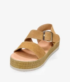 Bosanova Sandales Spartiates | Sandales Plateformes | Sandales en cuir marron avec boucle