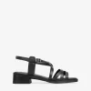 Bosanova Sandales Plates | Sandales À Talons | Sandales en cuir noir à petit talon
