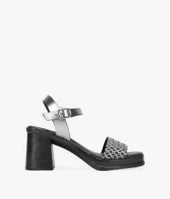 Bosanova Sandales À Talons | Chaussures En Cuir | Sandales en cuir noir à talon