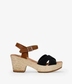 Bosanova Sandales Spartiates | Sandales À Talons | Sandales en cuir noir à talon