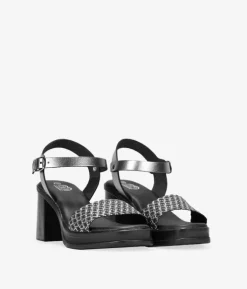 Bosanova Sandales À Talons | Chaussures En Cuir | Sandales en cuir noir à talon