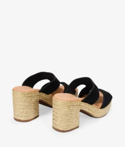 Bosanova Sandales Spartiates | Sandales À Talons | Sandales en cuir noir à talon