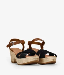 Bosanova Sandales Spartiates | Sandales À Talons | Sandales en cuir noir à talon
