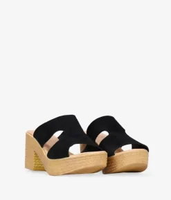 Bosanova Sandales Spartiates | Sandales À Talons | Sandales en cuir noir à talon