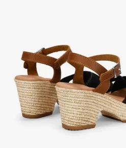 Bosanova Sandales Spartiates | Sandales À Talons | Sandales en cuir noir à talon