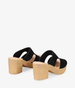 Bosanova Sandales Spartiates | Sandales À Talons | Sandales en cuir noir à talon