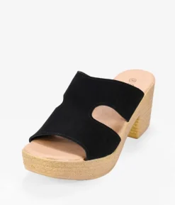 Bosanova Sandales Spartiates | Sandales À Talons | Sandales en cuir noir à talon