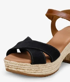 Bosanova Sandales Spartiates | Sandales À Talons | Sandales en cuir noir à talon