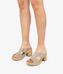 Bosanova Sandales Spartiates | Sandales À Talons | Sandales en cuir taupe à talon