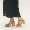 Bosanova Sandales Spartiates | Sandales À Talons | Sandales en cuir taupe à talon effet sparte