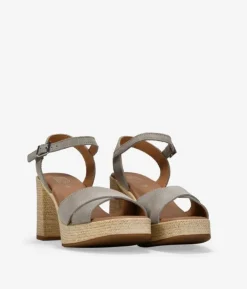 Bosanova Sandales Spartiates | Sandales À Talons | Sandales en cuir taupe à talon effet sparte