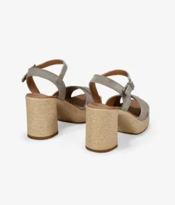 Bosanova Sandales Spartiates | Sandales À Talons | Sandales en cuir taupe à talon effet sparte