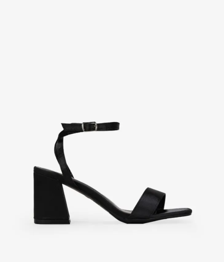 Bosanova Sandales À Talons | Chaussures De Fête | Sandales en satin noir
