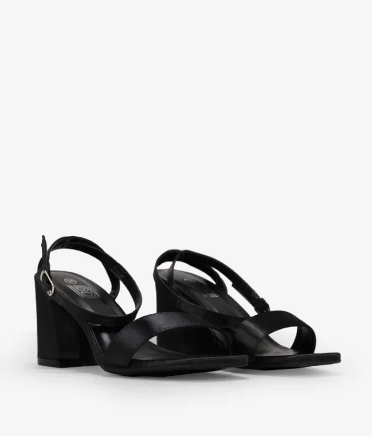 Bosanova Sandales À Talons | Chaussures De Fête | Sandales en satin noir