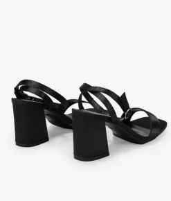 Bosanova Sandales À Talons | Chaussures De Fête | Sandales en satin noir