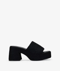Bosanova Sandales Spartiates | Sandales À Talons | Sandales en sparte noires à plateforme et talon