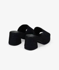 Bosanova Sandales Spartiates | Sandales À Talons | Sandales en sparte noires à plateforme et talon
