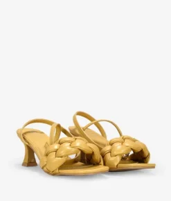 Bosanova Sandales À Talons | Chaussures De Fête | Sandales matelassées jaunes à talon