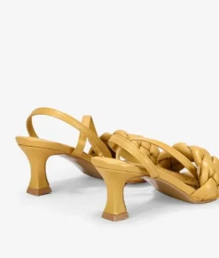 Bosanova Sandales À Talons | Chaussures De Fête | Sandales matelassées jaunes à talon