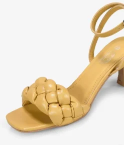 Bosanova Sandales À Talons | Chaussures De Fête | Sandales matelassées jaunes à talon