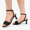 Bosanova Sandales À Talons | Chaussures De Fête | Sandales matelassées noires à talon