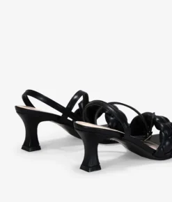 Bosanova Sandales À Talons | Chaussures De Fête | Sandales matelassées noires à talon